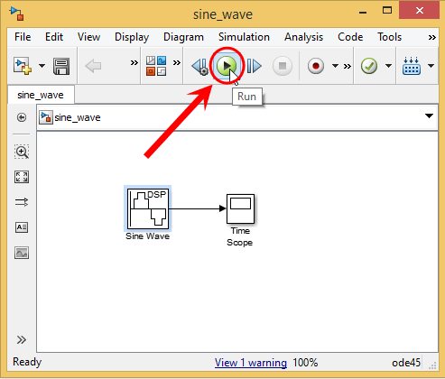 تولید یک سیگنال سینوسی و نمایش آن سیگنال، در سیمولینک (Simulink) نرم افزار متلب