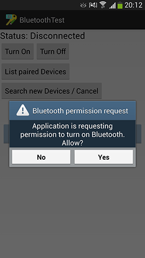 پروژه اندروید : روشن کردن بلوتوث (Bluetooth) - خاموش کردن بلوتوث (Bluetooth) - نمایش فهرست وسایل (device) متصل شده (paired) از نطر بلوتوث (Bluetooth) - جستجوی وسایل با بلوتوث روشن حاضر در اطراف گوشی