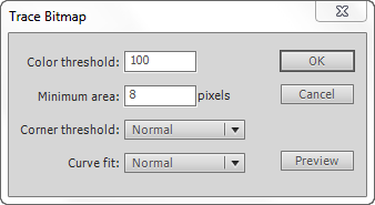 تبدیل یک عکس از نوع Bitmap به عکس از نوع Vector ، در پروژه flash ، در نرم افزار Adobe Flash Professional