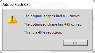 کاهش میزان پیچیدگی یک عکس از نوع Vector ، با بهینه کردن (Optimize) آن، در پروژه flash ، در نرم افزار Adobe Flash Professional