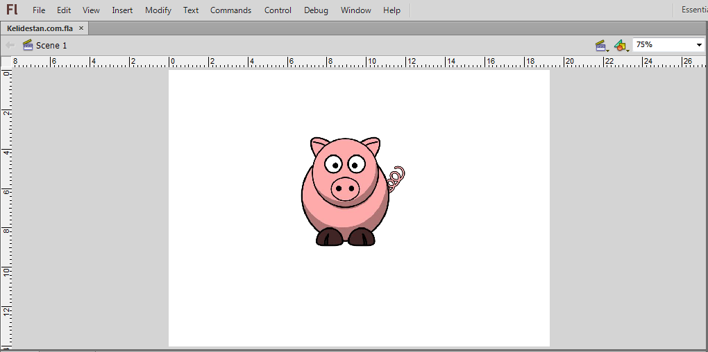 تغییر واحد نمایش داده شده برای خط کش (Rulers)، در پروژه flash ، در نرم افزار Adobe Flash Professional
