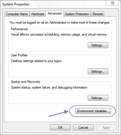 افزودن یک مسیر (path) به PATH environment variable (متغیر PATH environment) در ویندوز (در ویندوز 7)
