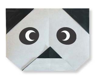 اریگامی (Origami) : صورت پاندا (Panda)