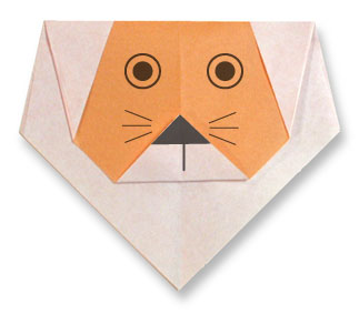 اریگامی (Origami) : صورت شیر (Lion)