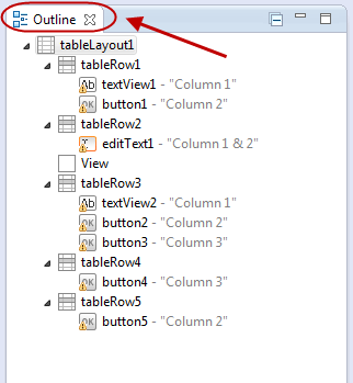 چیدن عناصر گرافیکی در فایل xml ، به صورت یک جدول (Table) و بر اساس ردیف ها (Rows) و ستون های (Columns) جدول، با استفاده از TableLayout در برنامه نویسی اندروید