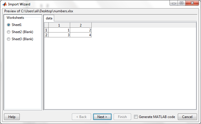 وارد کردن اطلاعات از Excel به درون متلب (MATLAB)