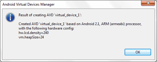 شبیه سازی برنامه های ساخته شده برای اندروید، توسط یک دستگاه مجازی (Virtual Device)