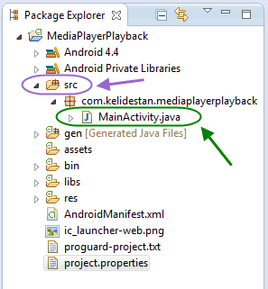پخش یک فایل صوتی با استفاده از MediaPlayer ، با قابلیت به عقب و جلو بردن آهنگ (با استفاده از SeekBar)، در برنامه نویسی اندروید