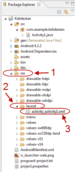 آشنایی با کدهای مربوط به فایل java برای یک activity ، فایل xml متناظر با آن activity و همچنین فایل AndroidManifest.xml