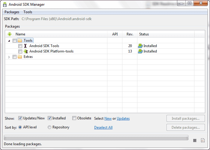 نصب Android SDK platform