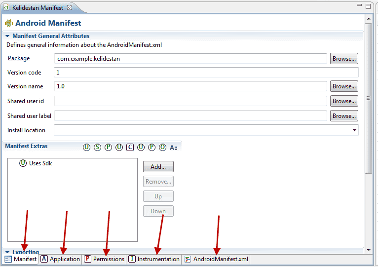 آشنایی با کدهای مربوط به فایل java برای یک activity ، فایل xml متناظر با آن activity و همچنین فایل AndroidManifest.xml