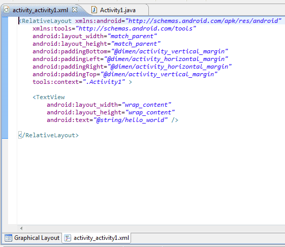 آشنایی با کدهای مربوط به فایل java برای یک activity ، فایل xml متناظر با آن activity و همچنین فایل AndroidManifest.xml