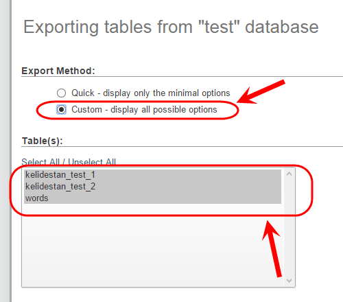 تهیه فایل Back up از جدول های پایگاه داده (Database)، در phpMyAdmin 