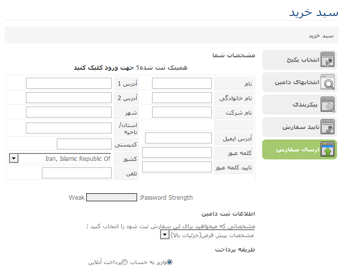 قرار دادن سایت بر روی اینترنت