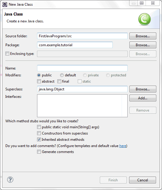 نوشتن اولین برنامه java در محیط برنامه eclipse