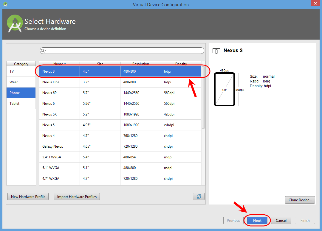 ساخت یک Virtual Device در برنامه Android Studio (برای شبیه سازی پروژه های اندروید بر روی گوشی مجازی)، در برنامه نویسی اندروید