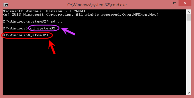 تغییر محل فعلی (پوشه فعلی که در آن هستیم)، با دستور cd ، در خط فرمان ویندوز (Windows Command Prompt) (CMD)