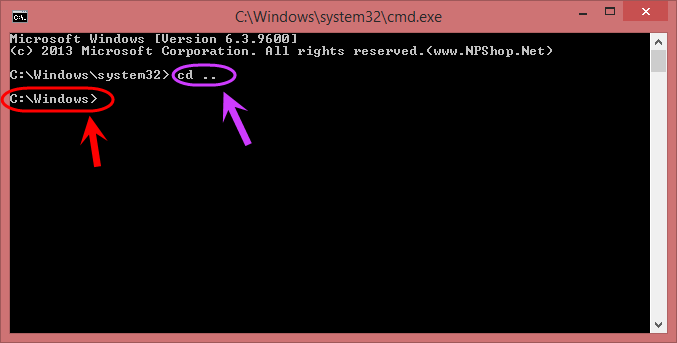 تغییر محل فعلی (پوشه فعلی که در آن هستیم)، با دستور cd ، در خط فرمان ویندوز (Windows Command Prompt) (CMD)