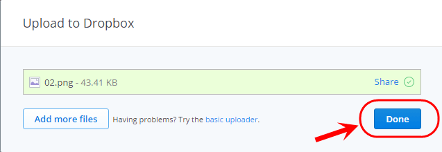 آپلود یک فایل به سرور Dropbox (سایت dropbox.com)