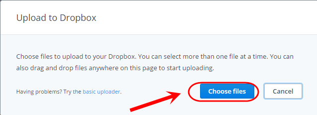 آپلود یک فایل به سرور Dropbox (سایت dropbox.com)
