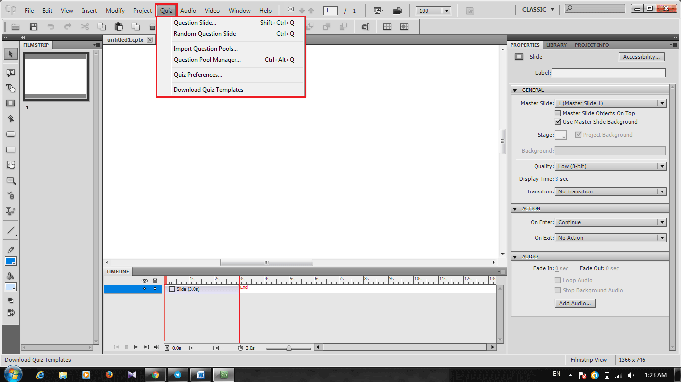 ساخت آزمون های الکترونیکی، در Adobe Captivate