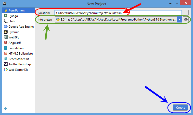 نصب PyCharm (یک محیط برنامه نویسی برای Python) و ساخت یک پروژه پایتون (Python) در آن