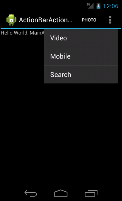 ساخت یک View سفارشی (Custom View) در Action Bar (به عنوان مثال، یک EditText)، در برنامه نویسی اندروید