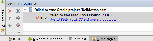 برطرف کردن خطای مشابه Error:failed to find Build Tools revision 23.0.1 در هنگام عملیات build gradle ، در Android Studio ، در برنامه نویسی اندروید