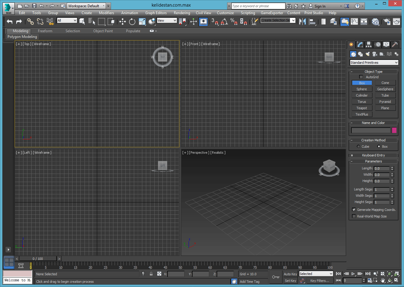 تغییر چیدمان بخش ها در پنجره اصلی نرم افزار 3D Studio Max
