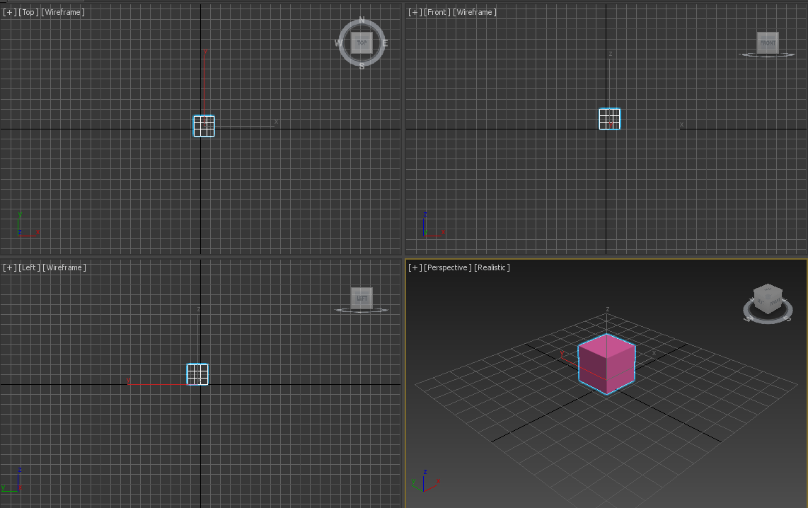 ساخت اولین جسم (یک مکعب مستطیل - جعبه - Box) در منظره، به دو روش مختلف (با موس در Viewport یا با وارد کردن اندازه ها و مختصات دقیق)، در 3D Studio Max
