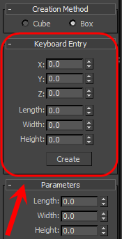 ساخت اولین جسم (یک مکعب مستطیل - جعبه - Box) در منظره، به دو روش مختلف (با موس در Viewport یا با وارد کردن اندازه ها و مختصات دقیق)، در 3D Studio Max