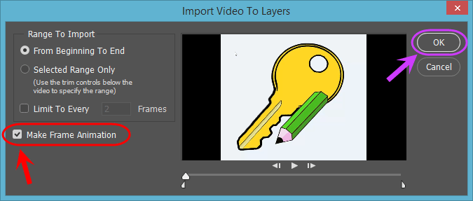 تبدیل یک فایل ویدئو (mp4) به یک فایل gif متحرک، در Adobe Photoshop