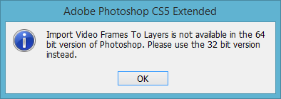 تبدیل یک فایل ویدئو (mp4) به یک فایل gif متحرک، در Adobe Photoshop