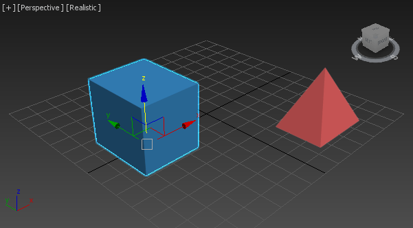 حرکت دادن (جابجا کردن - Move) یک جسم در منظره، با گزینه Select and Move ، در 3D Studio Max