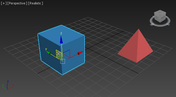 حرکت دادن (جابجا کردن - Move) یک جسم در منظره، با گزینه Select and Move ، در 3D Studio Max