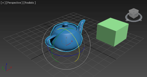 چرخاندن (Rotate) یک جسم در منظره، در جهت های مختلف، با گزینه Select and Rotate ، در 3D Studio Max