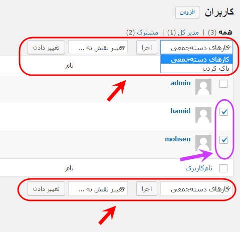 مشاهده فهرست همه کاربران (User) برای مدیریت آنها (ویرایش، حذف، افزودن و ...)، در وردپرس (WordPress)