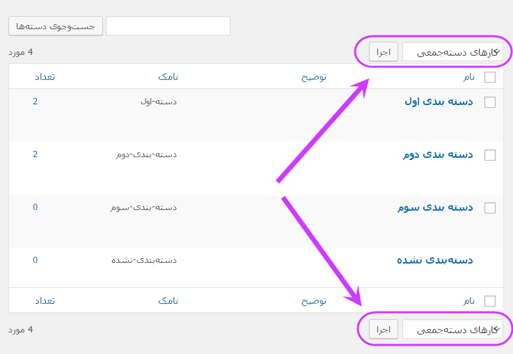 مشاهده فهرست همه دسته بندی ها (Category) برای مدیریت آنها (ویرایش، حذف، افزودن و ...)، در وردپرس (WordPress)