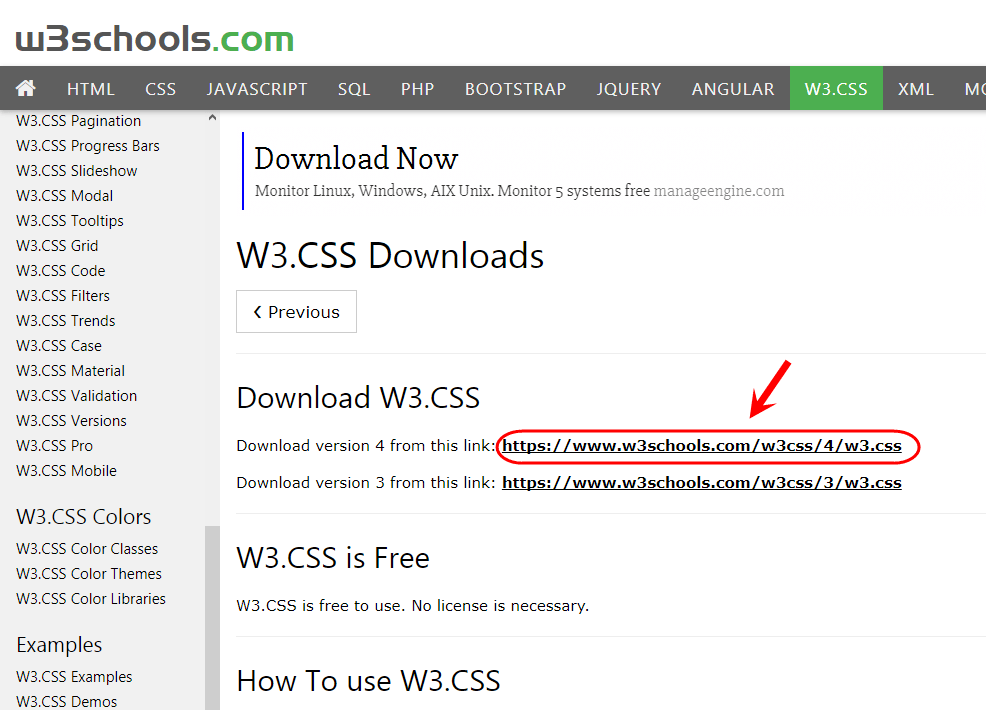 افزودن چارچوب W3.CSS به صفحات وب سایت