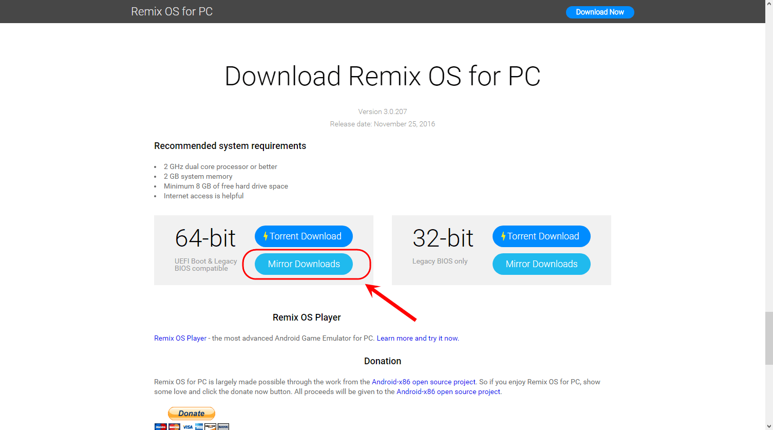 شبیه سازی فایل های apk (برنامه های اندروید)، با نصب سیستم عامل Remix OS (نسخه 3.0.207) و اجرای آن به صورت یک سیستم عامل مستقل از ویندوز (Windows)