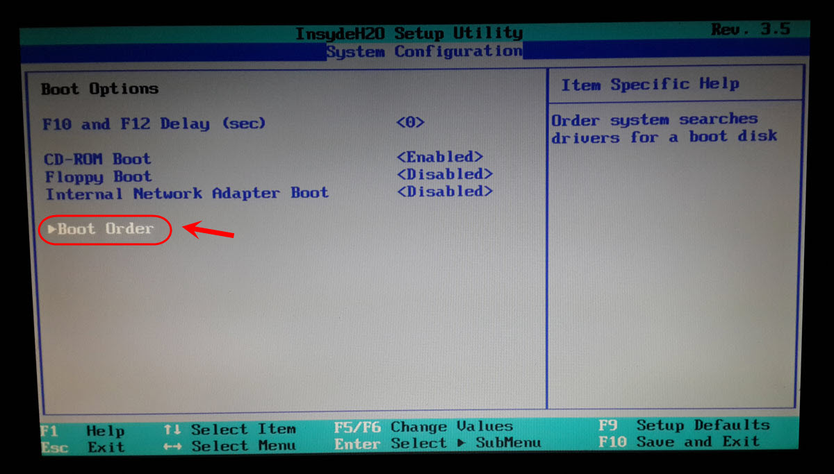 تغییر ترتیب وسایلی (Device) که برای Boot کردن از آنها، در ابتدای راه اندازی کامپیوتر، بررسی می شوند