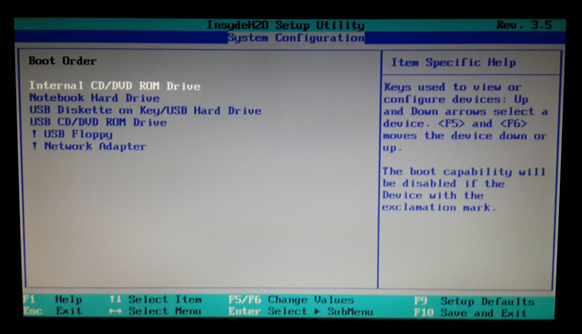 تغییر ترتیب وسایلی (Device) که برای Boot کردن از آنها، در ابتدای راه اندازی کامپیوتر، بررسی می شوند