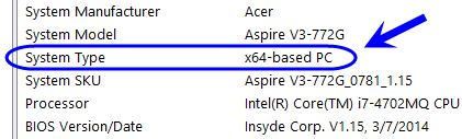 تشخیص 32 بیتی (32-bit) یا 64 بیتی (64-bit) بودن پردازنده (CPU) کامپیوتر، در ویندوز (Windows) (نسخه 8.1)