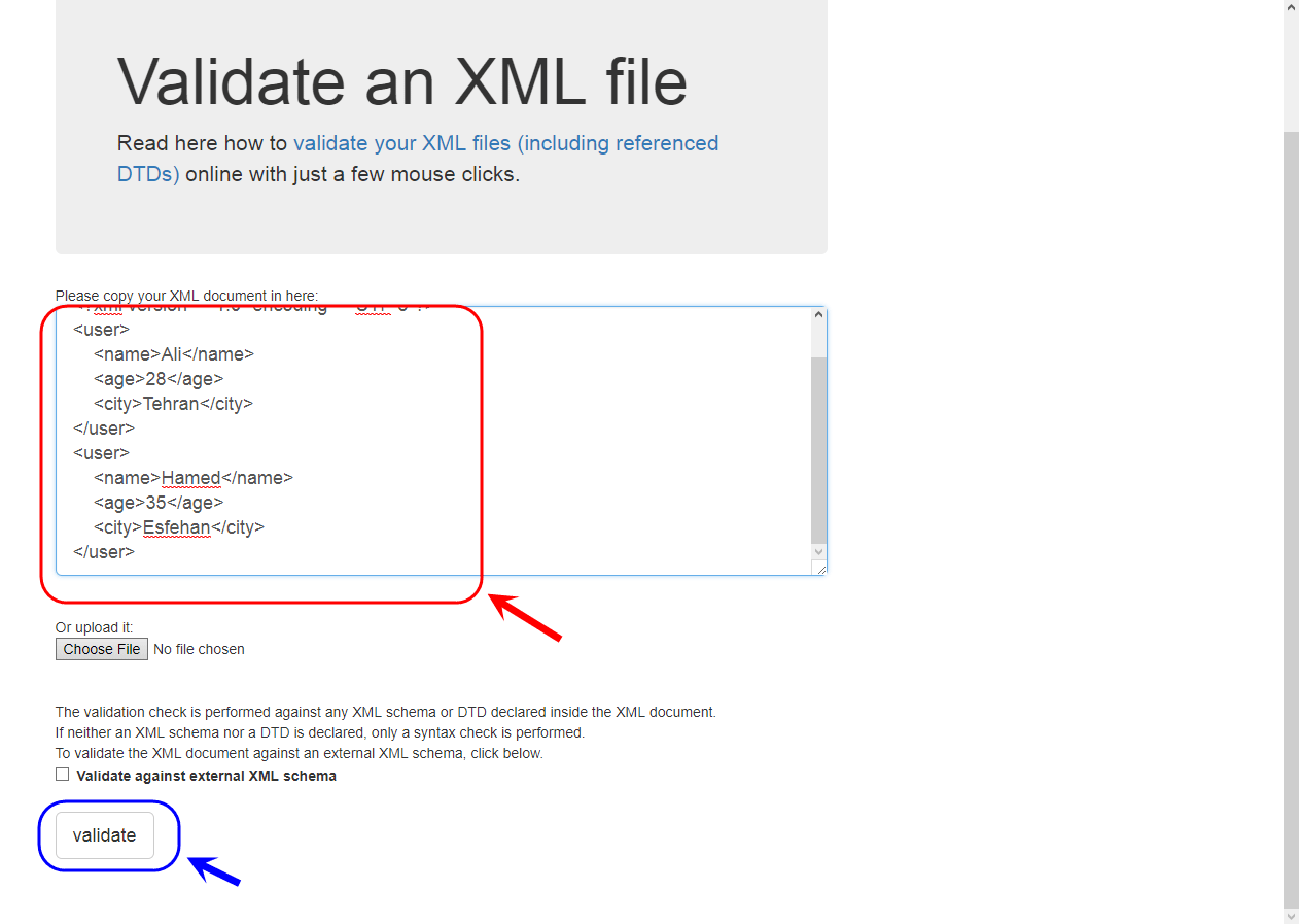 بررسی صحیح بودن کدهای XML ، با استفاده از ابزارهای آنلاین (وب سایت ها)