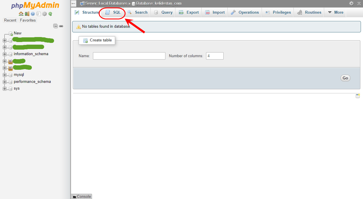 اجرای دستورات (query های) SQL ، با استفاده از phpMyAdmin  موجود در نرم افزار شبیه ساز سرور (Server) نصب شده بر روی کامپیوتر شخصی