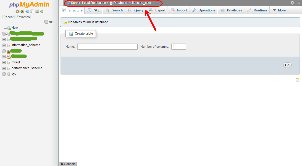 اجرای دستورات (query های) SQL ، با استفاده از phpMyAdmin  موجود در نرم افزار شبیه ساز سرور (Server) نصب شده بر روی کامپیوتر شخصی