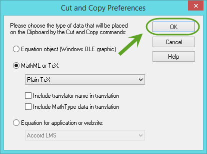 به دست آوردن کد معادل فرمول های ریاضی تایپ شده (کد TeX یا LaTeX یا MathML یا ...)، در MathType