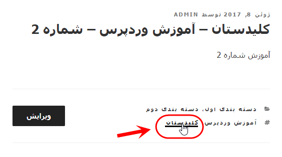 افزودن برچسب (تگ - Tag) به نوشته (Post)، در وردپرس (WordPress)