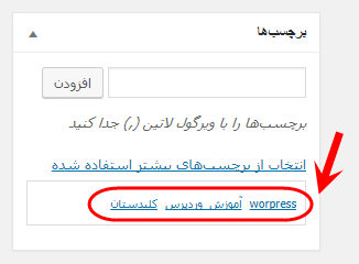 افزودن برچسب (تگ - Tag) به نوشته (Post)، در وردپرس (WordPress)