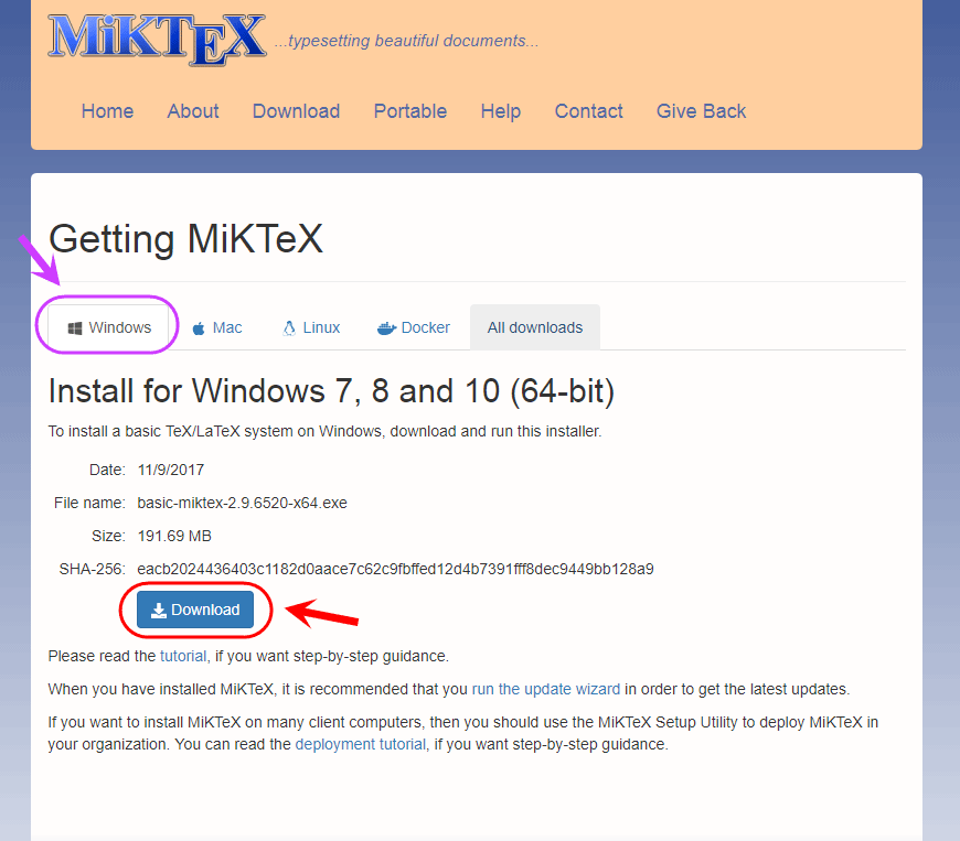 نصب نرم افزار MiKTeX برای اجرای کدهای LaTeX (یا TeX) در ویندوز (Windows)